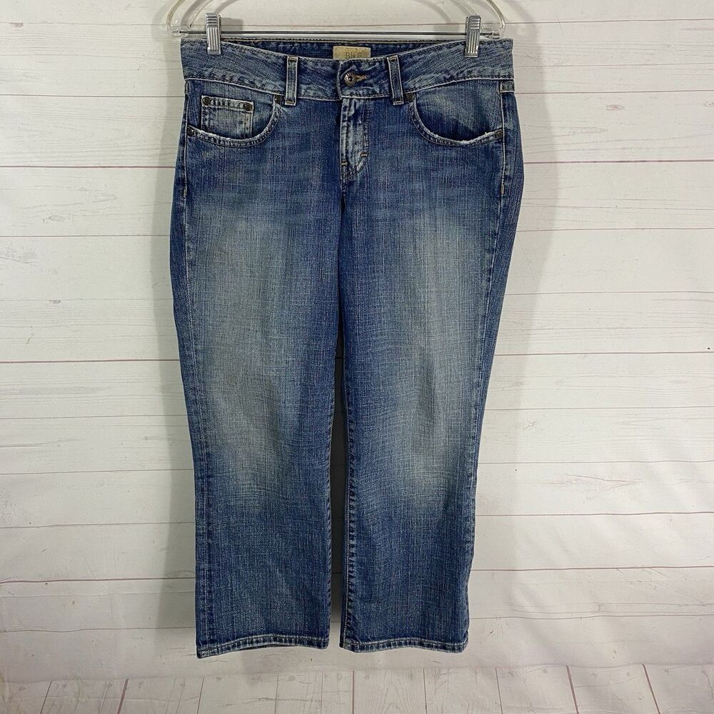 BKE Womens Mid-Rise Cropped Jeans Sz 30 100% Cotton Blue Pockets *flaw*